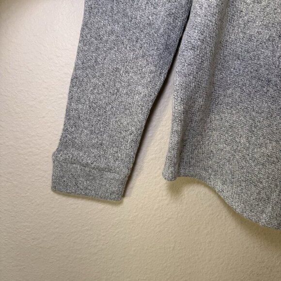 LOFT Womens Pullover Hooded Sweater Size Medium Gray Soft Hoodie Knitted Acrylic - Picture 3 of 7